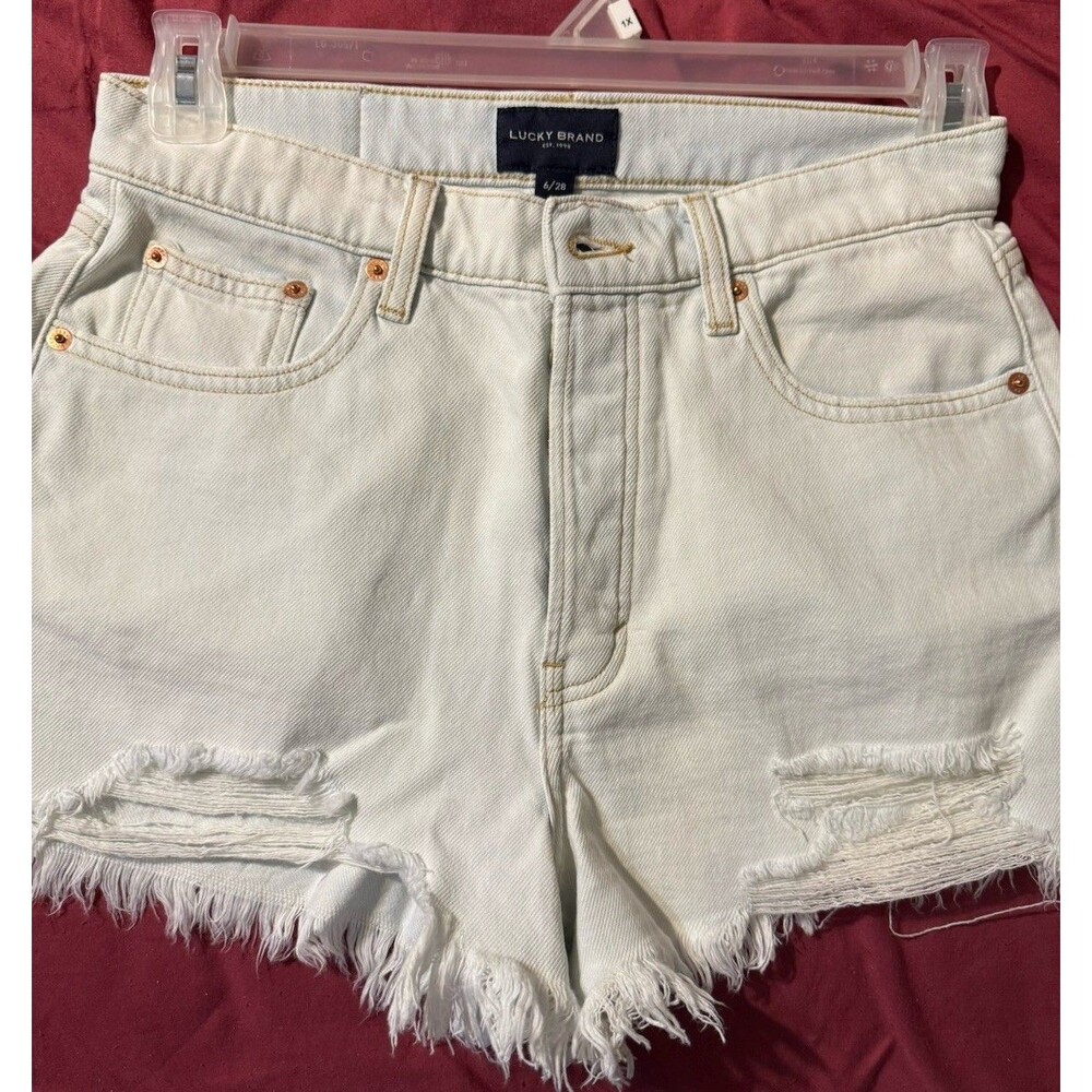 Lucky Brand Light Washed Distressed Denim Shorts Size 6
